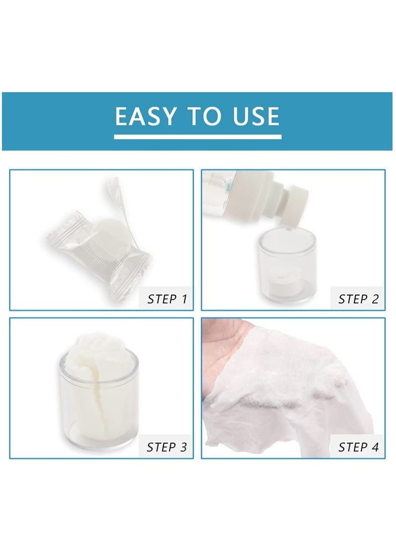 SYOSI Mini Compressed Towel 100pcs, Disposable Face Compressed Towels, Compressed Towels for Camping, Soft Hand Wipe, Portable Compressed Cotton Coin Tissue Towel for Travel/Home/Outdoor Activities  - Image 3
