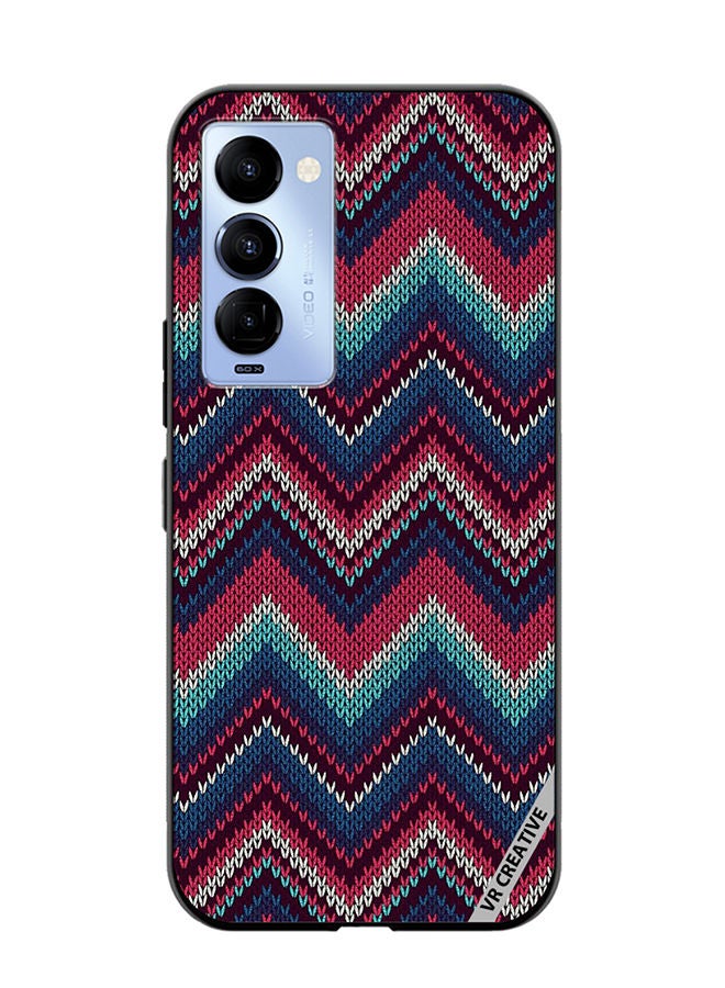 VR CREATIVE Protective Case Cover For Tecno Camon 18/18 P Weaved Pattern Design Multicolour - Image 1