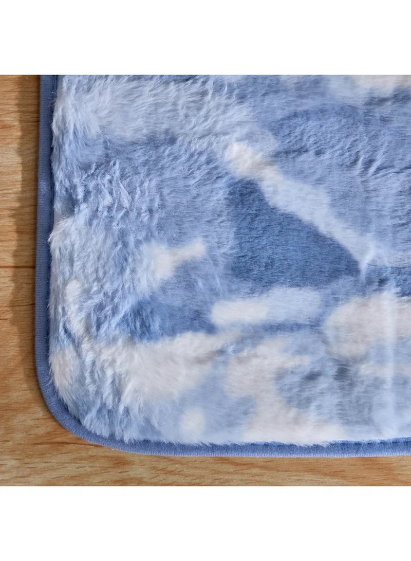 Home Box Henna Printed Rabbit Fur Bath Mat 60 x 40 cm