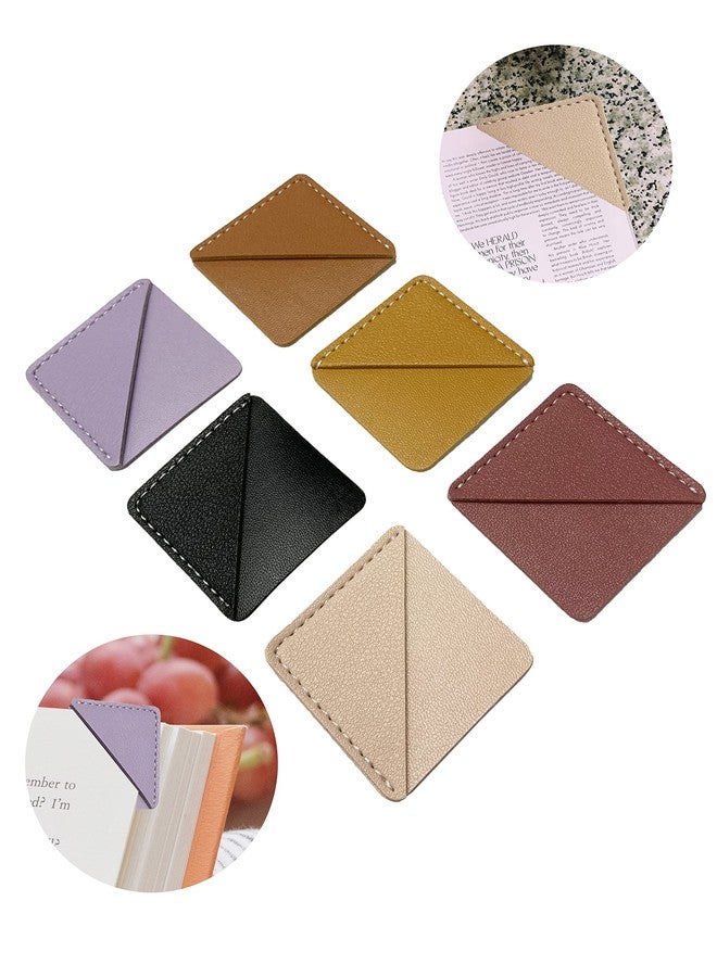 Prudance 6 Pieces PU Leather Triangle Bookmarks,6 Colors Corner Protector Page Book Marks for Reading Lovers - Image 2