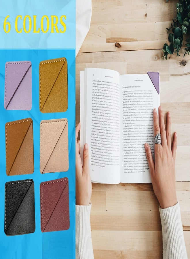 Prudance 6 Pieces PU Leather Triangle Bookmarks,6 Colors Corner Protector Page Book Marks for Reading Lovers - Image 4