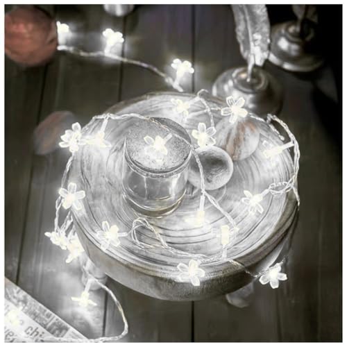 KHIZAR LED String Lights for Decoration, Fairy Curtain & Hanging Lights for Bedroom, Ramadan, Eid, Festival & Home Wall Decor (White Flower) - Image 4