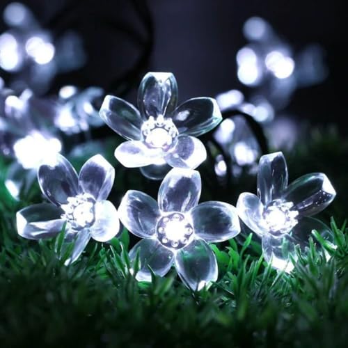 KHIZAR LED String Lights for Decoration, Fairy Curtain & Hanging Lights for Bedroom, Ramadan, Eid, Festival & Home Wall Decor (White Flower) - Image 1