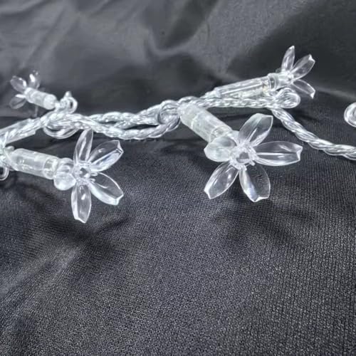 KHIZAR LED String Lights for Decoration, Fairy Curtain & Hanging Lights for Bedroom, Ramadan, Eid, Festival & Home Wall Decor (White Flower) - Image 3