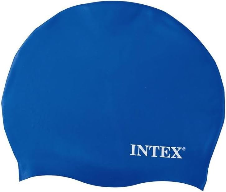 Intex Silicone Swim Cap - White/Blue/Black - Image 2