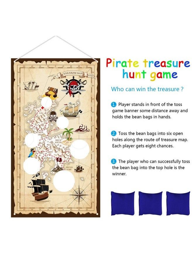 Blulu Pirate Bean Bag Toss Game For Kids Pirate Banner With 3 Bean Bags For Kids Pirate Theme Party Decorations And Supplies  - Image 4