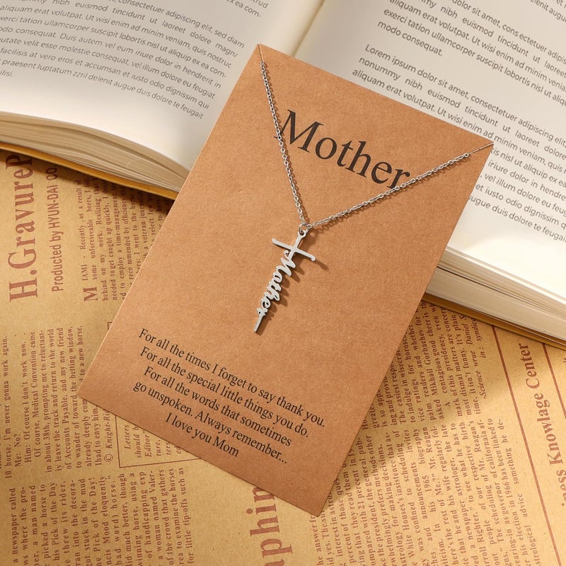 Lcherry Faith Cross Pendant Necklace for Women Religious Christian Jewelry Mother's Day Gifts for Women - Image 5