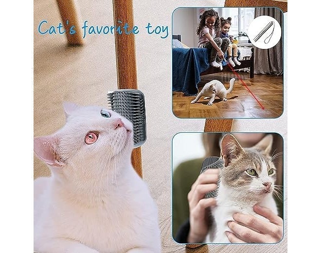 Pups&Pets Cat Self Groomer Wall Corner Groomer Soft Grooming Brush Massage Combs for Short Long Fur Cats, Softer Massager Toy for Kitten Puppy - Image 4