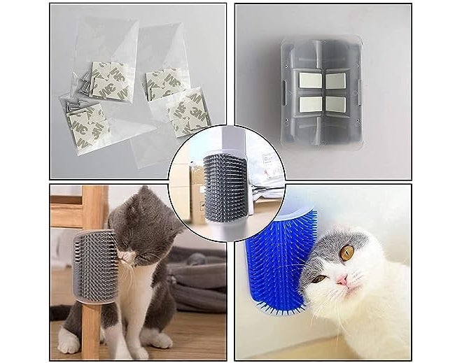 Pups&Pets Cat Self Groomer Wall Corner Groomer Soft Grooming Brush Massage Combs for Short Long Fur Cats, Softer Massager Toy for Kitten Puppy - Image 5