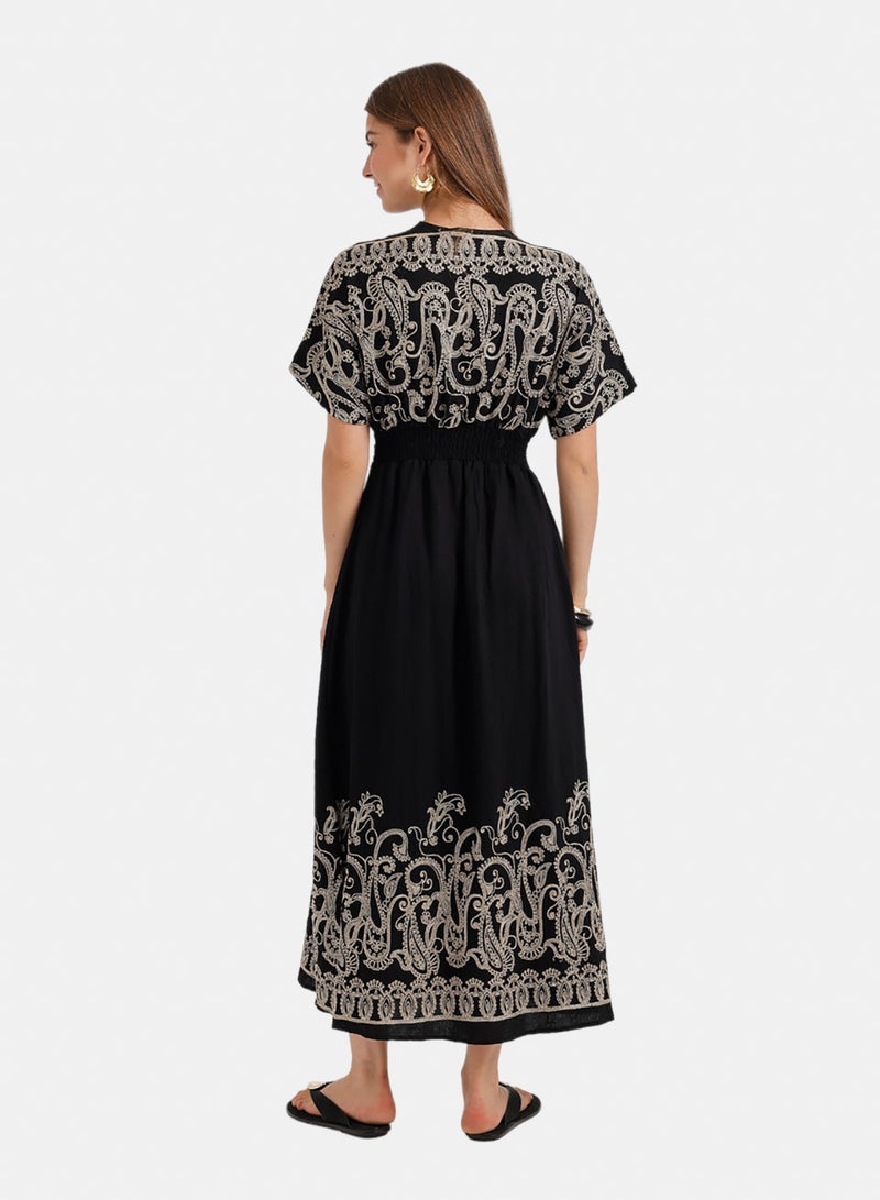 Carina Embroidered Flowy Dress - Image 4