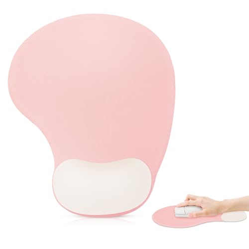 Fancyku® KawaiiKit Mouse Pad with Wrist Rest Ergonomic Gel Cushion Smooth Lycra Cover Cute Cartoon Design Gaming Mouse Pad for Office Desk with Non-Slip Silicone Base - Image 1