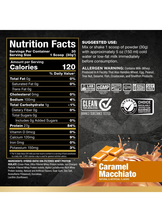 AllMax Nutrition - ALLMAX Nutrition - ISOFLEX Whey Protein Powder, Whey Protein Isolate, 27g Protein, Caramel Macchiato, 2 Pound - Image 1