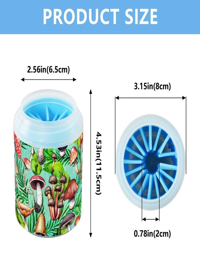 SDMKA Watercolor Mushrooms Dog Paw Cleaner 2-in-1 Portable Dog Paw Washer and Grooming Brush for Quick Cleaning - Ideal for Small, Medium and Large Dogs Cats - Image 3