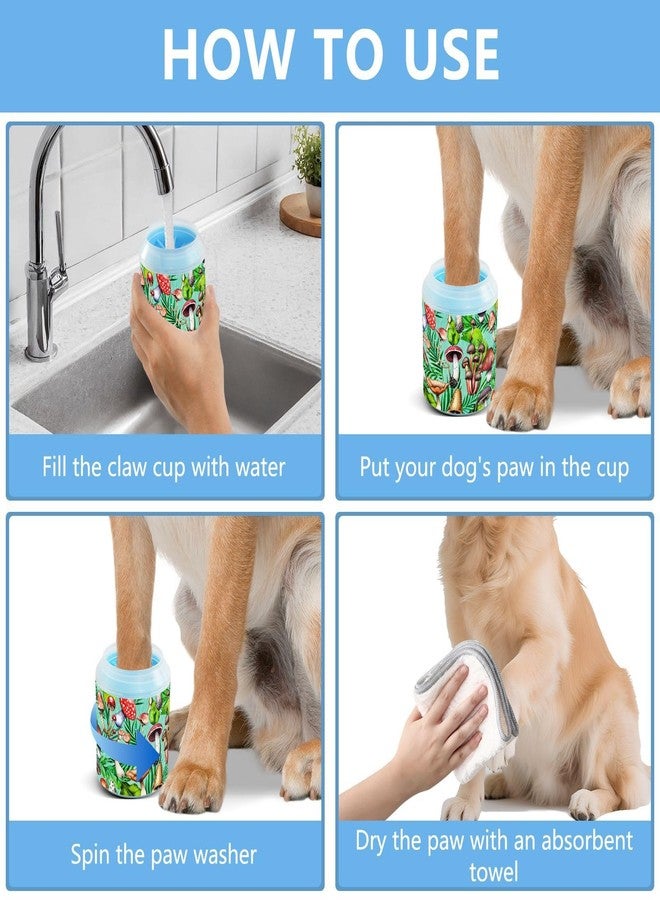 SDMKA Watercolor Mushrooms Dog Paw Cleaner 2-in-1 Portable Dog Paw Washer and Grooming Brush for Quick Cleaning - Ideal for Small, Medium and Large Dogs Cats - Image 4