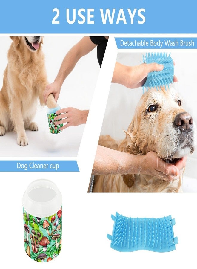 SDMKA Watercolor Mushrooms Dog Paw Cleaner 2-in-1 Portable Dog Paw Washer and Grooming Brush for Quick Cleaning - Ideal for Small, Medium and Large Dogs Cats - Image 5