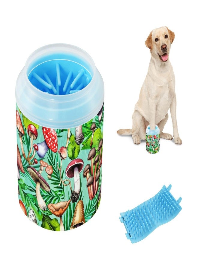 SDMKA Watercolor Mushrooms Dog Paw Cleaner 2-in-1 Portable Dog Paw Washer and Grooming Brush for Quick Cleaning - Ideal for Small, Medium and Large Dogs Cats - Image 2