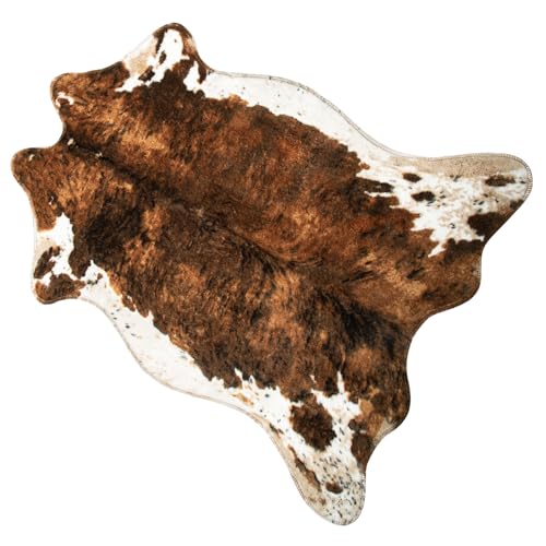 MACEVIA Faux Cowhide Rug Cute Cow Print Rugs Animal Area Carpet Western Decor for Bedroom Non-Slip 43.3" L x 29.5" W(3.6ft x 2.4ft) - Image 1