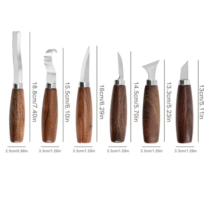 6 Piece Wood Carving Knife Set For Professional Woodworking Tools - Image 4