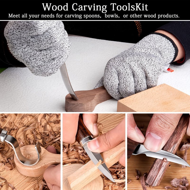 6 Piece Wood Carving Knife Set For Professional Woodworking Tools - Image 2