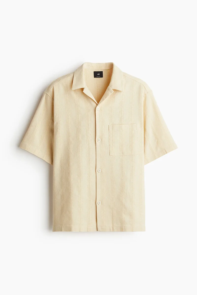 H&M  Regular Fit Textured resort shirt for Men | Best Price UAE