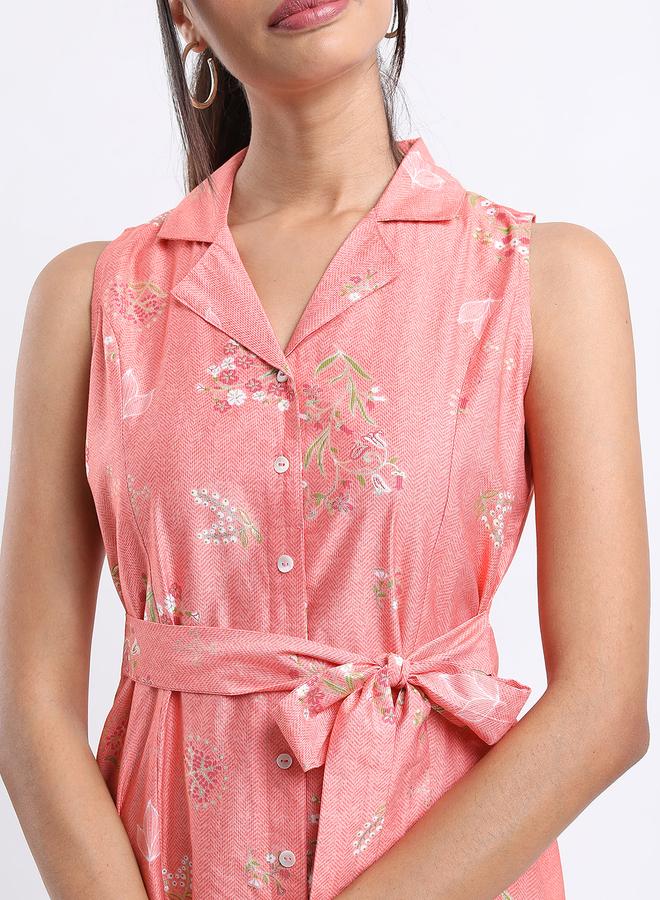 فيشود فستان بحزام بنقوش الزهور - Image 4