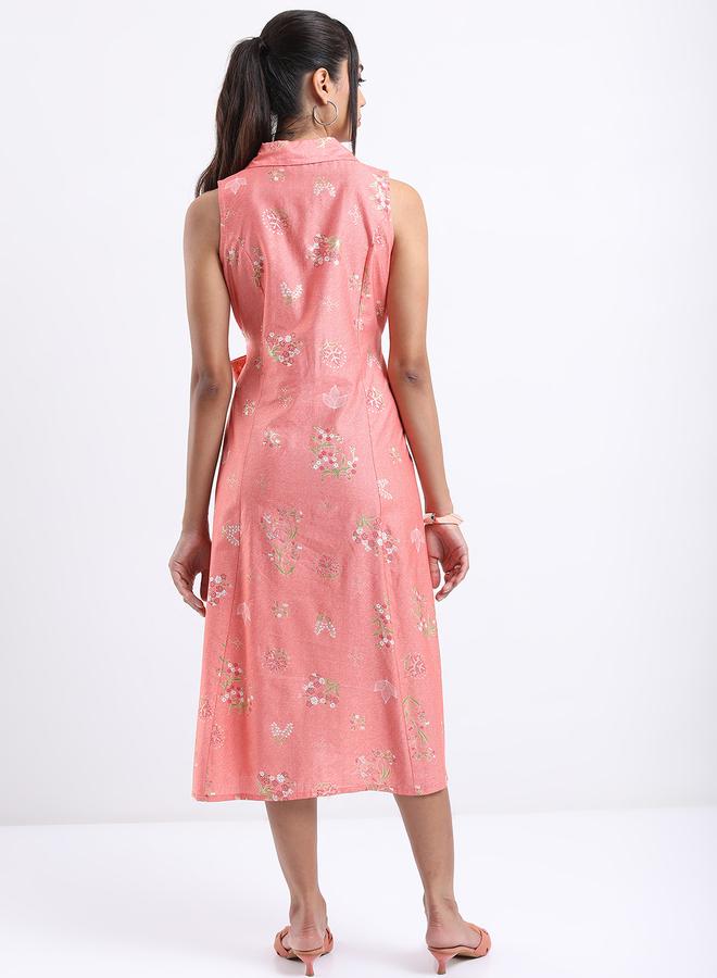 فيشود فستان بحزام بنقوش الزهور - Image 3