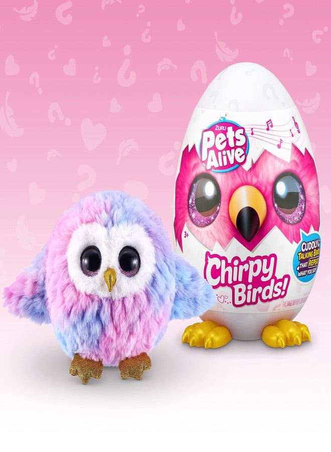 Pets Alive Chirpy Birds (OWL) by ZURU, Electronic Pet That Speaks, Giant Surprise Egg, Stickers, Comb, Fluffy Clay, Bird Animal Plush for Girls - Image 2