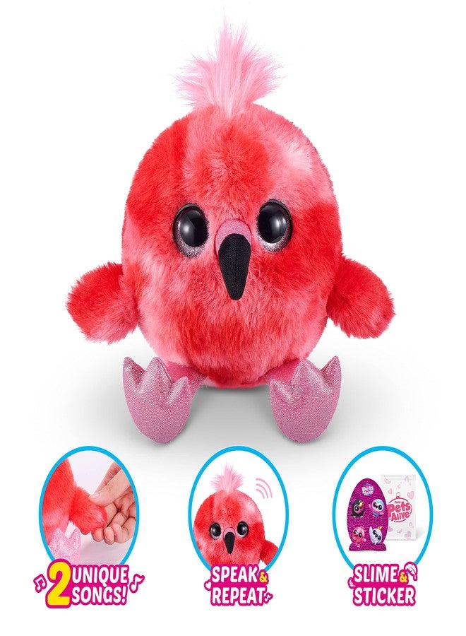 Pets Alive Chirpy Birds (OWL) by ZURU, Electronic Pet That Speaks, Giant Surprise Egg, Stickers, Comb, Fluffy Clay, Bird Animal Plush for Girls - Image 5