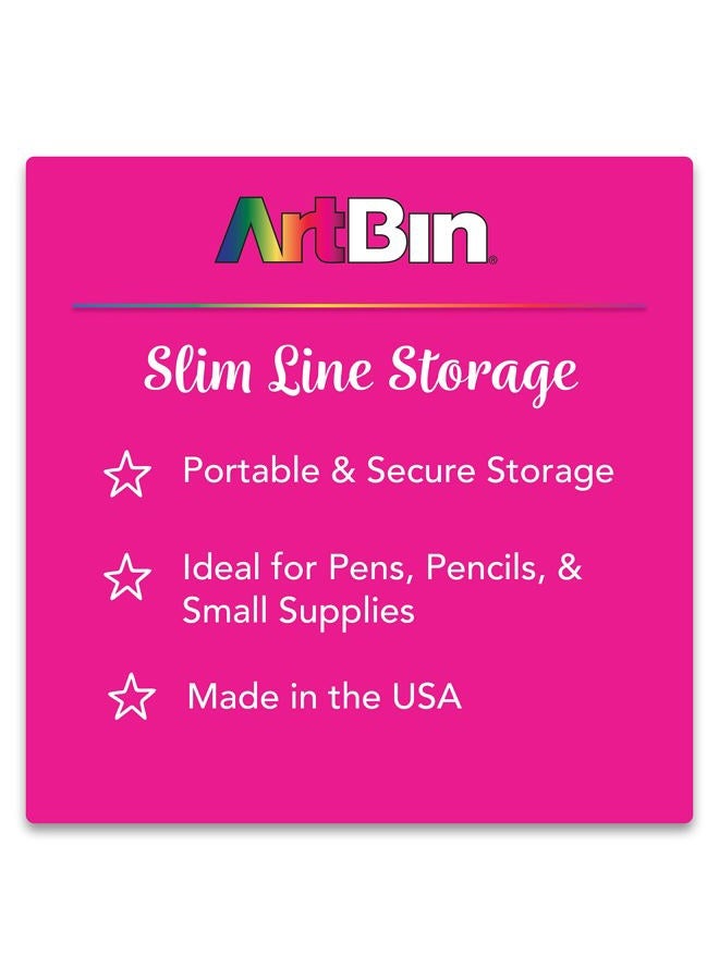 ArtBin 6902AG Slim Line Pen & Pencil Box, Small Art & Craft Organizer, [1] Plastic Storage Case, Translucent - Image 5