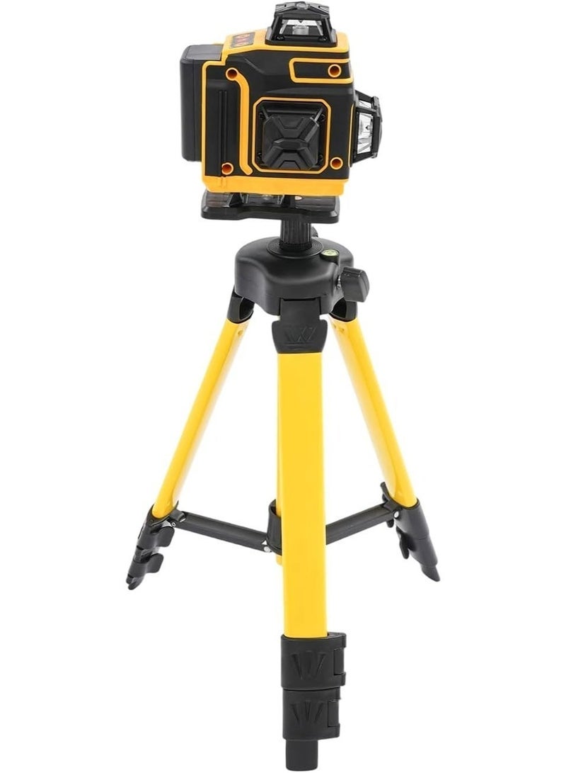 TUOTUO 16-line 4D laser level with finely adjustable horizontal and vertical laser lines, includes 2 rechargeable batteries, remote control, portable toolbox, magnetic rotating stand, and safety goggles. - Image 3