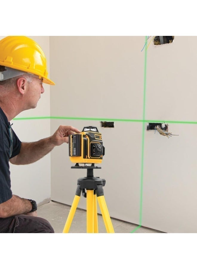 TUOTUO 16-line 4D laser level with finely adjustable horizontal and vertical laser lines, includes 2 rechargeable batteries, remote control, portable toolbox, magnetic rotating stand, and safety goggles. - Image 4