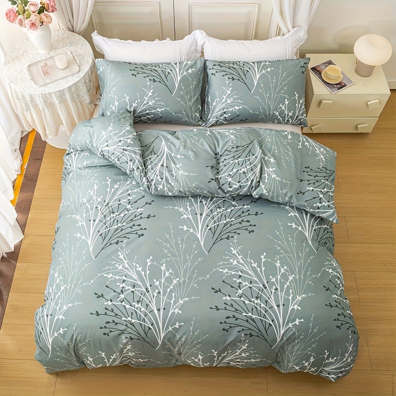 3pcs Branch Shadow Printed Down Comforter Cover Set (Comforter And Pillow Inserts Not Included) - Image 3