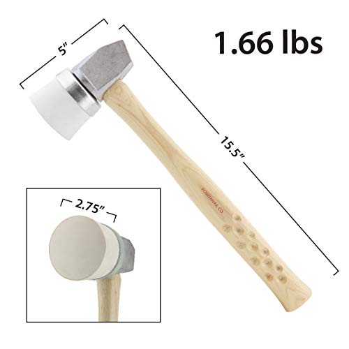 Powernail Ultra-Light Weight Aluminum White Rubber Capped Flooring Mallet - Image 2