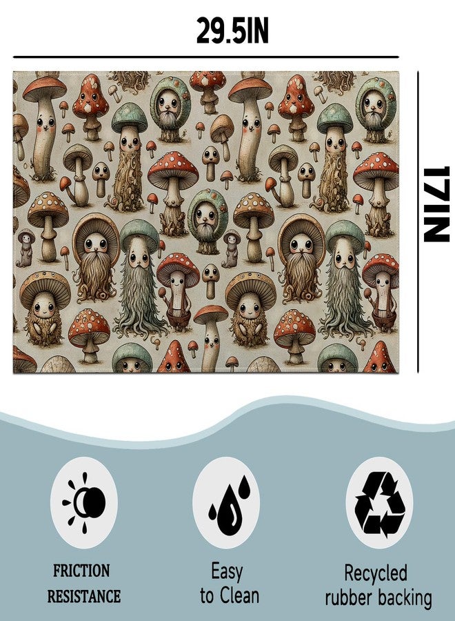 MIEPOS Cute Mushroom Indoor Door Mat,Whimsical Cartoon Doormat, 29.5x17in Non-Slip Rubber Backing Floor Mat,Entry Rug,for Living Room,Office,Rv,Kitchen,Entryway Doorways Mats Decor,Doormats Gifts - Image 3