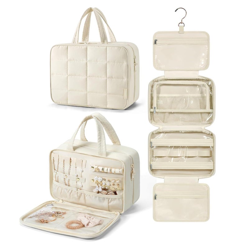 Travel Toiletry Bag with Hook Large-Capacity Travel-Size Toiletry Organizer Portable Cosmetic Case for Women - Image 1