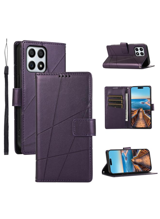 اس-توب جراب هاتف Honor X30i مصنوع من جلد البولي يوريثان الأصلي ومزخرف بخطوط منقوش - Image 1