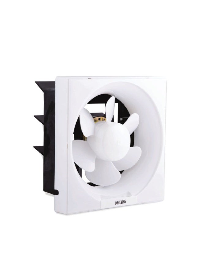 DANUBE HOME Milano 10" New Exhaust Fan Square - White Finish Durable Pp Plastic Low Noise Household Exhaust Fans Powerful Ventilation Fan For Home, Kitchen, Bathroom, Garage, & Warehouse - 25X25X14Cm  - Image 1