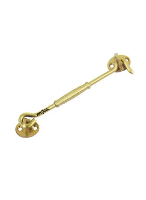 BRASK BRASK Brass Fancy GatehookWindow HookWindow StopperWindow Latch Pack of 2 6 Inches Golden Satin  - Image 2