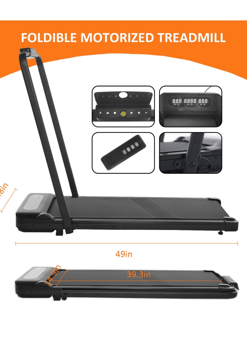 TDOO - 2.5HP Under Desk Treadmill, 2 in 1 Folding Treadmill, Portable Walking Pad Treadmill WalkingJogging for Home,Office,Installation-Free with Remote Control, Holder, LED Display, Large Running Belt - Image 1