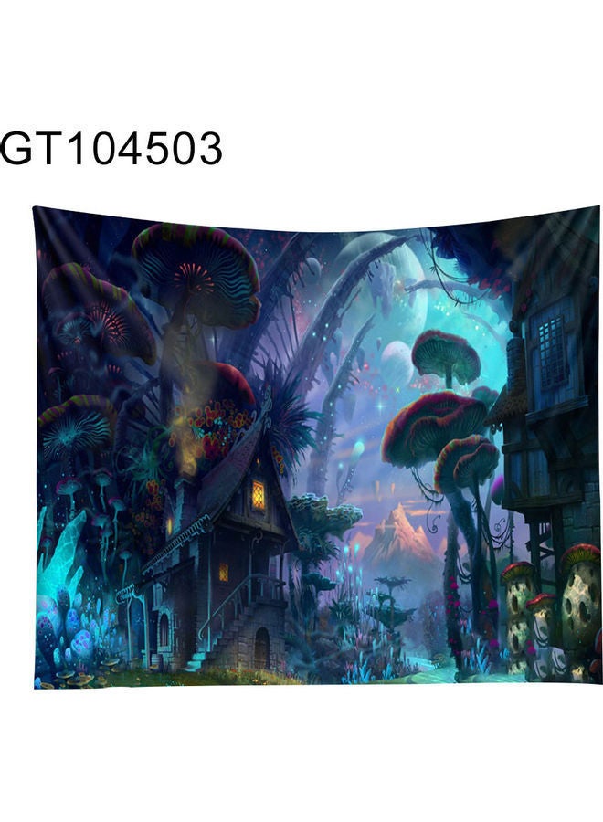 نيبمينينت بساط جداري معلق بتصميم شلال وقلعة وأشجار الغابة متعدد الألوان 130 X 150 1سم