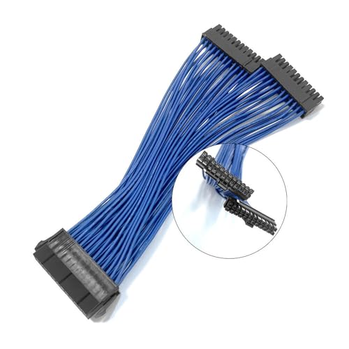 GinTai Power Supply Extension Cable PSU Male to Female Y Splitter Replacement for ATX 24Pin 1 to 2 Port 23.5cm - Image 3