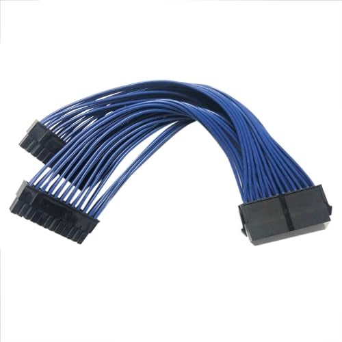 GinTai Power Supply Extension Cable PSU Male to Female Y Splitter Replacement for ATX 24Pin 1 to 2 Port 23.5cm - Image 2