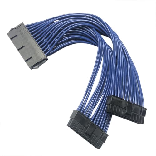 GinTai Power Supply Extension Cable PSU Male to Female Y Splitter Replacement for ATX 24Pin 1 to 2 Port 23.5cm - Image 1