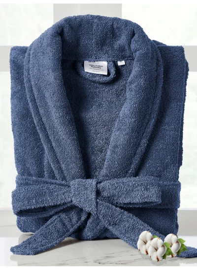 Donetella Unisex 100% Cotton Terry Bathrobe Small & Medium Size, 400 GSM, Luxurious & Absorbent, Ankle-Length with Shawl Collar & Pockets