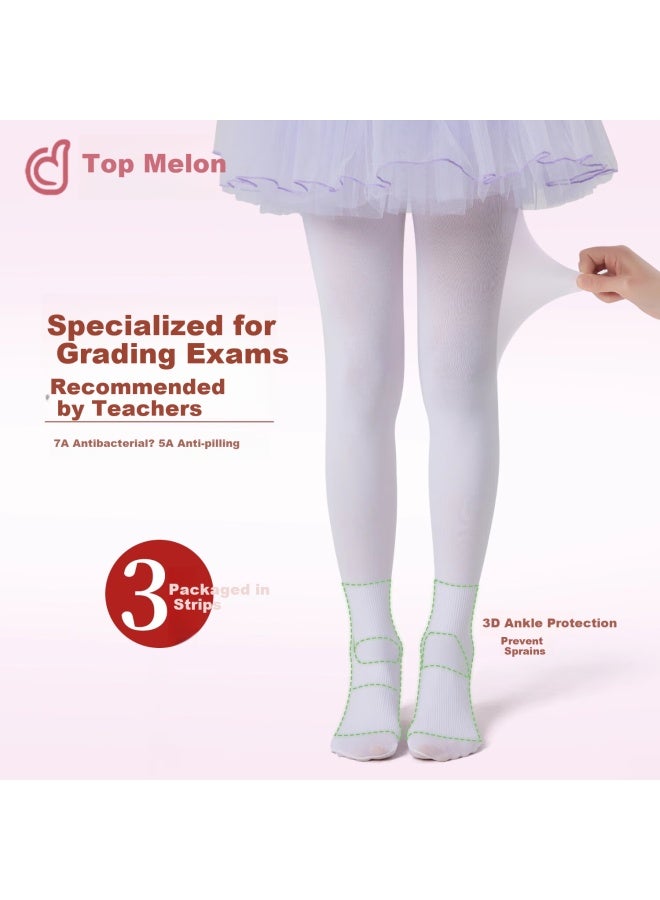 Top Melon Children's Dance Socks Girls' Training Special Pantyhose White Bottoming Pants Professional Silk Stockings Spring And Summer Thin Section - Image 1