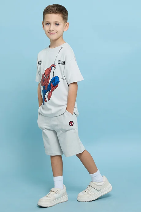 أر أند بي Textured Shorts with Drawstring Waist