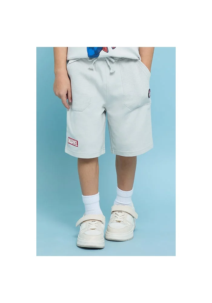أر أند بي Textured Shorts with Drawstring Waist
