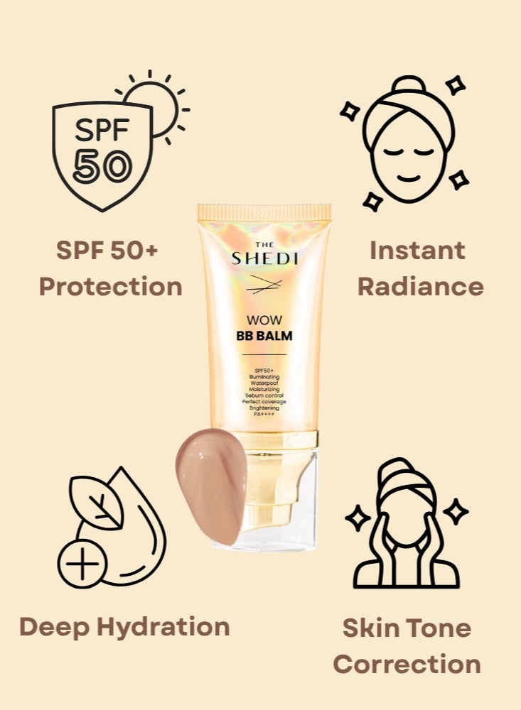 THE SHEDI “BB Cream SPF 50 PA+++ Waterproof | Brightening & Sebum Control, 50ml” - Image 2