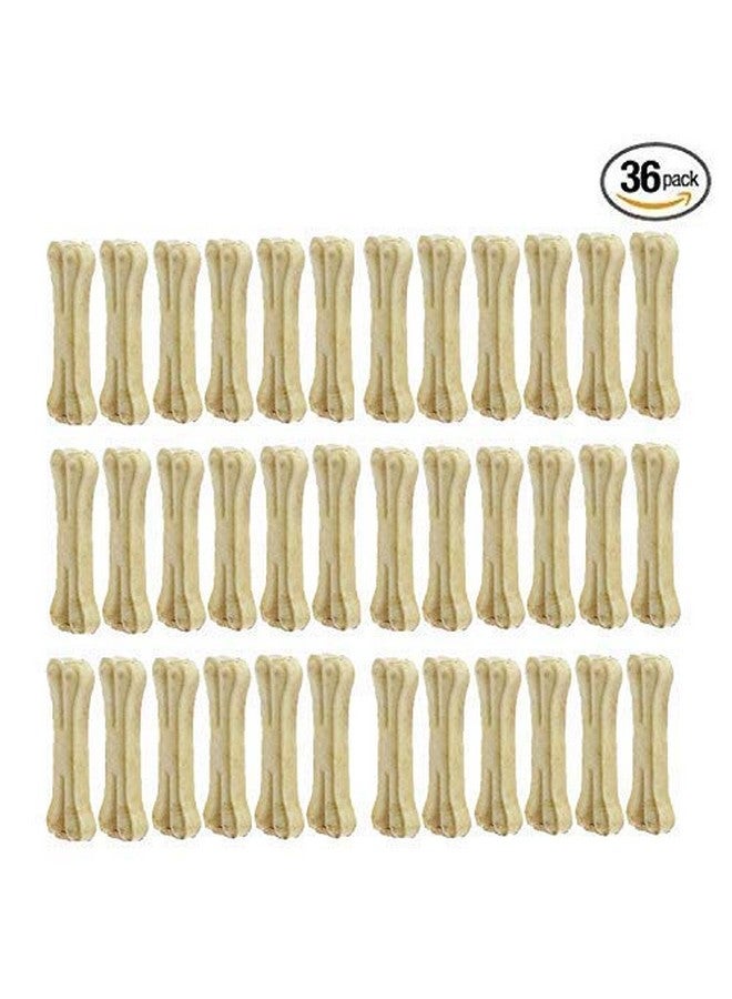 بت عظام من الجلد الخام للكلاب، عظام مضغوطة مقاس 3 بوصات للكلاب البالغة، عظام كالسيوم للكلاب، عظام مضغ للجراء، مكافأة كالسيوم للكلاب، مكافأة للجراء (عبوة من 36 قطعة، بنكهة الدجاج)__01 - Image 2