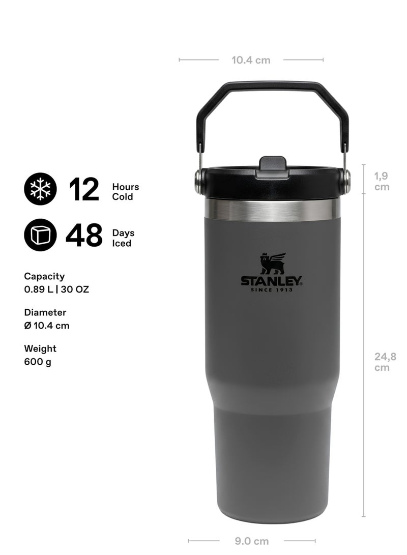 Stanley IceFlow 2.0 Fast Flow 30 oz Insulated Stainless Steel Tumbler with Handle – Leakproof BPA-Free Water Bottle with Twist-On Angled Spout Lid, Charcoal Black - Image 4